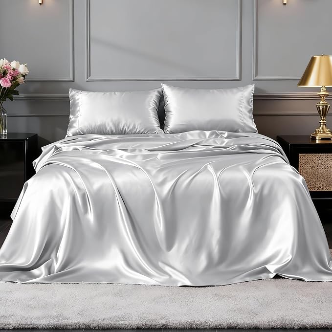 FreshCulture Satin Sheets Twin Size Bed Set - Image 2
