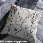 Feelyou Tree Branches Upholstery Fabric by The Yard, Nature Cute Birds - Image 4