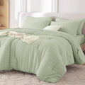 MUXHOMO 7 Pieces Full Comforter Set, Seersucker Bed in a Bag Full Size by MUXHOMO
