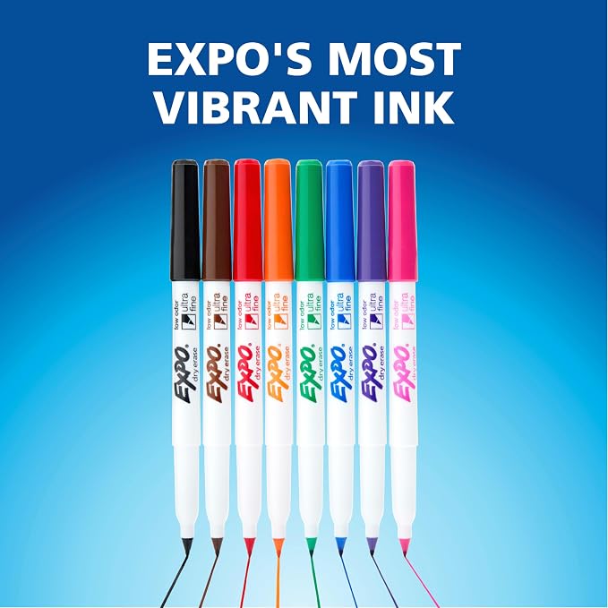 EXPO Dry Erase Markers, Low Odor Ink, Ultra Fine Tip, Organization, School - Image 6
