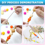 100 Pcs Beadable Keychains Bulk Kit – DIY Keychain Making Supplies - Image 4
