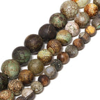 60pcs Round Loose Green Crack Old Agate Beads - Image 3
