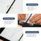 4 Pocket Card Binder for 400 Cards, Premium PU Zipper Card Collection Album - Image 5