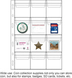12-Pocket Coin Pages for Collectors, Standard 9-Hole Coin Collection Pages fit - Image 4