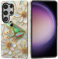 for Samsung Galaxy S25 Ultra Case, Stained Glass Frog Flowers Pattern Glossy 2 by Teonvpu