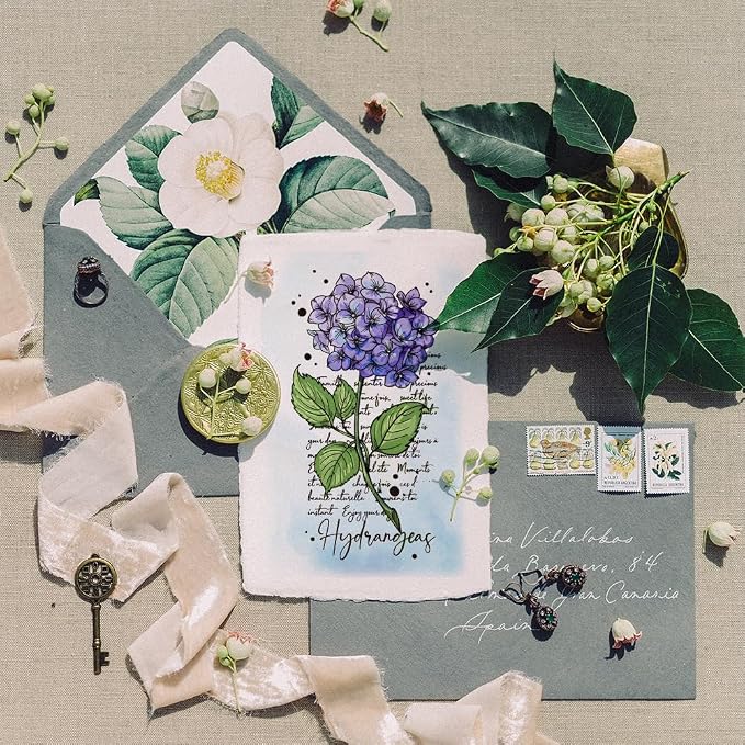 GLOBLELAND Hydrangeas Background Postcard Clear Stamps - Image 5