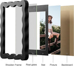 4x6 Picture Frame with Mat for 3.5x5, Wavy Edge Wooden Real Glass Photo Frame - Image 6