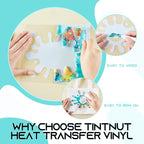 Tintnut Teal Splash Heat Transfer Vinyl Roll, stretch washable, works - Image 3