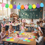 Ireer 48 Pcs Large Foam Easter Egg Cutouts 6 Inch Colorful Bulletin Board Decor - Image 6