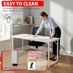 PayLessHere | 55 Inch Computer Desk | White | Office Desk - Image 5