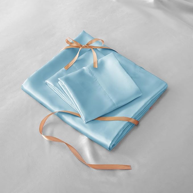 BEDELITE Satin Fitted Sheet and Pillowcases Set, Luxury Soft Similar to Silk - Image 6