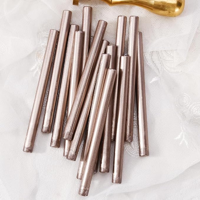TELOSMA 16 Pcs Champagne Mini Wax Seal Sticks, Wine Packages, Cards & Gift - Image 2