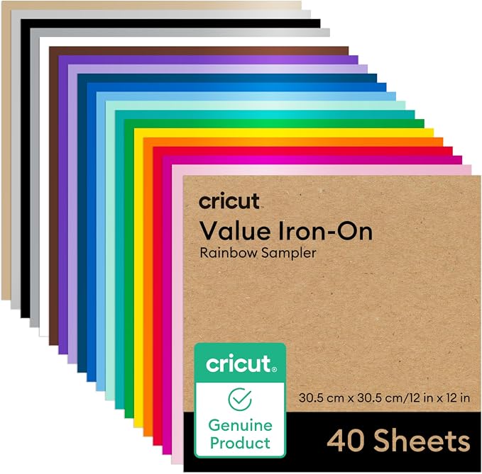 Cricut® Value Iron-On, Rainbow Sampler - 12 in x 12 in | HTV Heat Transfer Vinyl by Unknown
