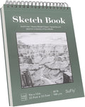 SuFly Sketch Book 9x12, Drawing Paper Pad-68lb/100gsm, Top Spiral Sketchbook by SuFlyDirect