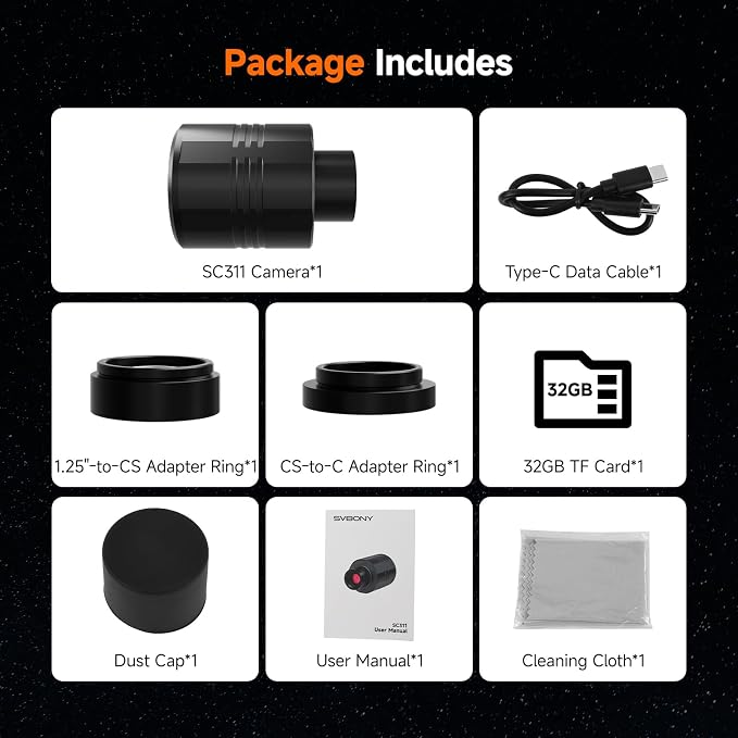 SVBONY SC311 Upgraded WiFi Telescope Camera, 30S Exposure, 2500mAh 32GB - Image 9
