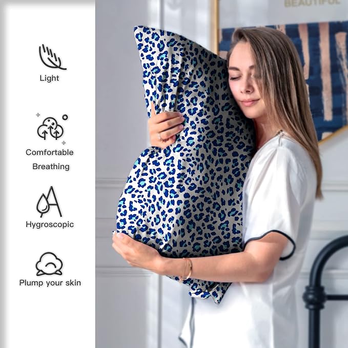 Mulberry Silk Pillowcase for Hair and Skin Standard Size Leopard Print Pillow - Image 4
