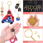 Key Ring with Chain, Shynek 360PCS Gold Keychain Rings with Jump Rings and - Image 7