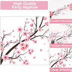 Qyeahkj 100 PCS Cherry Blossom Party Supplies Set Cherry Blossom Plates and - Image 3