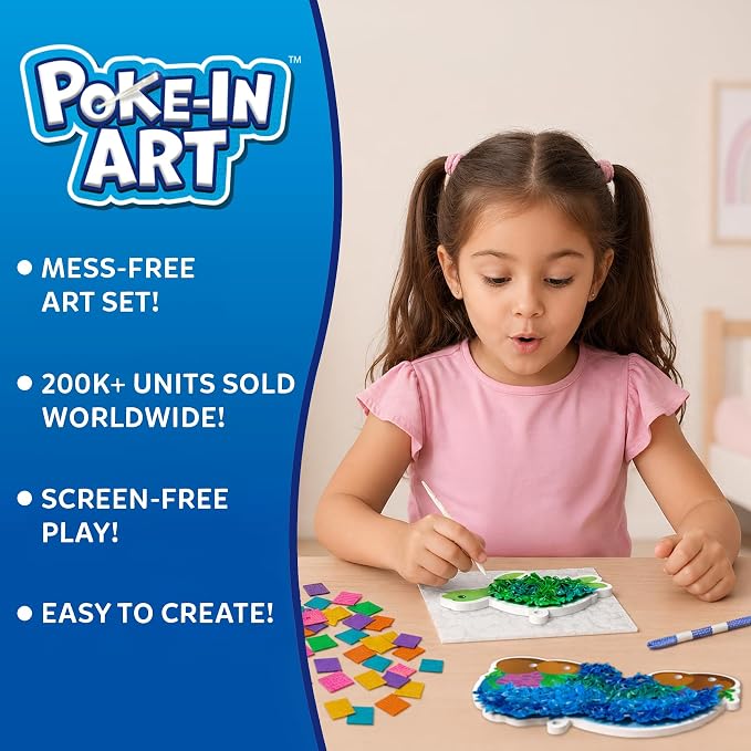 Skillmatics Poke-in Art – Underwater Animals, Mess-Free DIY Wood Craft Kit | - Image 2