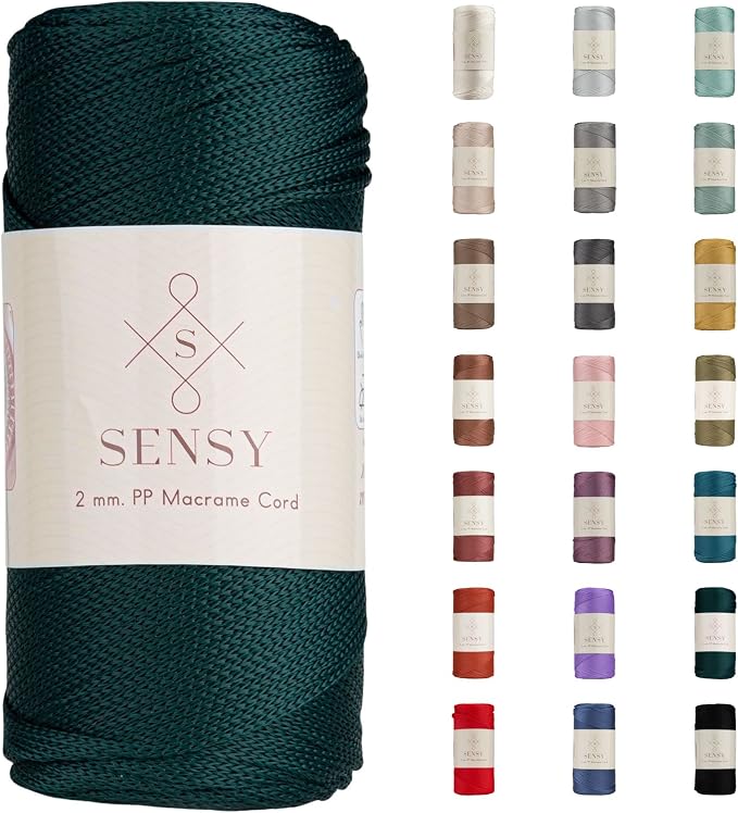 Sensy Premium 2mm 251 Yards Polyester Rope 100% Polypropylene Cord Macrame Cord by SSENSY