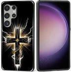 for Samsung Galaxy S25 Ultra Case, Cool Cross Pattern Glossy 2 in 1 Shockproof by Teonvpu