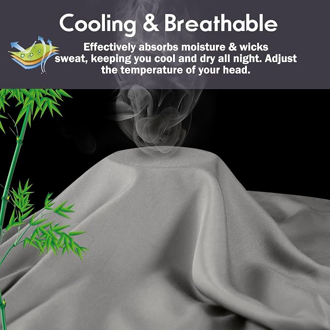 Pillowcases King Size 2 Pack, Cooling Viscose from Bamboo Pillow Cases - Image 3