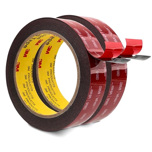 3M Double Sided Mounting Tape 1" x 15.4 Ft 2 Pack 0.025in Thick Black 5925 | by 3MFullRangeProducts