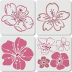 ORIGACH 4 Pcs Cherry Blossoms Stencil - Image 2