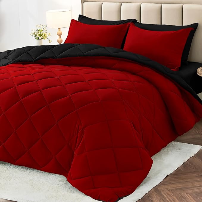 MUXHOMO 7 Pieces Oversized Queen Comforter Set, Reversible Bed in a Bag by MUXHOMO