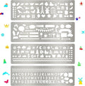Chinco 4 Pieces Stencils Metal Journal Template 7.1 x 2.3 Inch Bookmark Ruler by Chinco