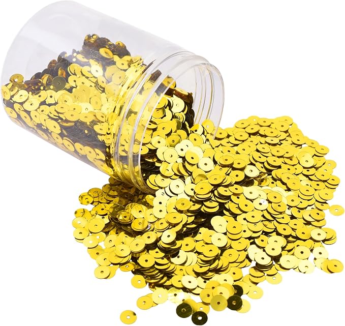 Mandala Crafts 6mm Flat Round Yellow Sequins by MandalaCrafts