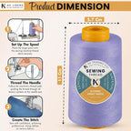 AK TRADING CO. 4-Pack Periwinkle All Purpose Sewing Thread Cones of High - Image 2