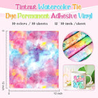 Tintnut Spring Watercolors Permanent Vinyl 10 Sheets 12x10in Adhesive Vinyl | - Image 2