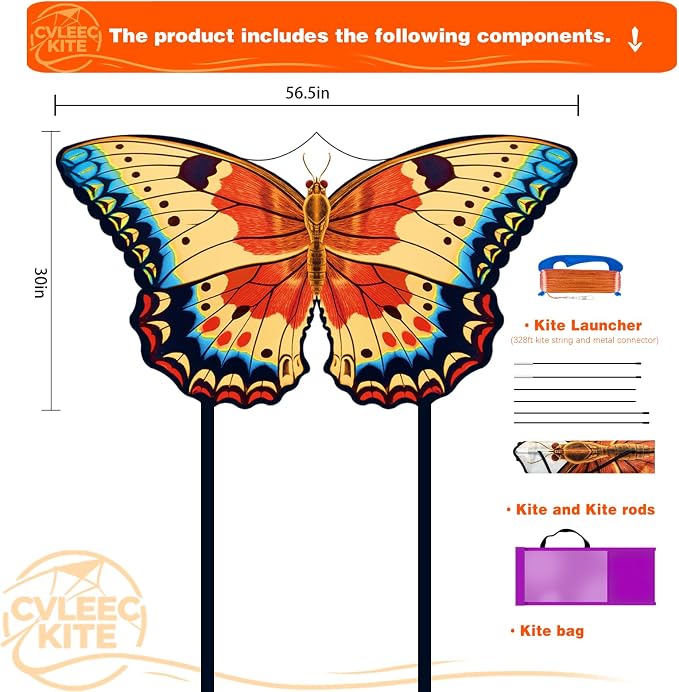 Butterfly Kite for Kids & Adults, Outdoor Kite, Grassy Areas - Image 2