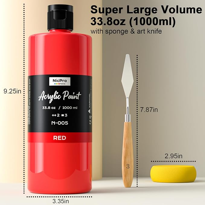 Nicpro 14 Colors Large Bulk Acrylic Paint Set Rich Art Painting Supplies - Image 3