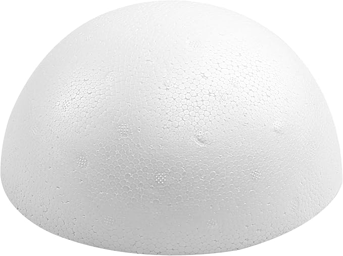 Crafjie 1PCS 11.81 Inchs White Foam Balls Half Round Polystyrene Half Foam by Crafjie