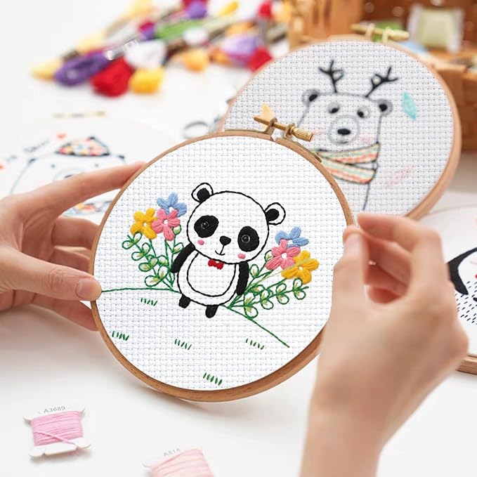 10 PCS White Aida Cloth 14 Count Cross Stitch Fabric | Pre-Cut Squares Fabric - Image 5