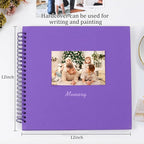 RECUTMS 12x12 Scrapbook 60 Pages Kraft Paper DIY Family Album Dark Purple | - Image 3