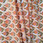 E-Tailor® Indian Ethnic 100% Cotton Voile Running Hand Block Print Natural - Image 3