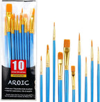 Acrylic Paint Brush Set, 1 Packs / 10 pcs Watercolor Brushes Painting Brush by AROIC
