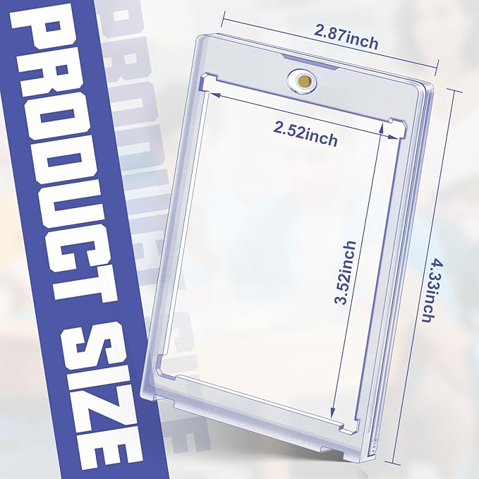 50ct Magnetic Card Holders Cases, 35pt Acrylic Baseball Hard Plastic Card Case - Image 2