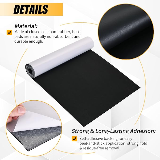 1/16" T x 12''W x 59''L Neoprene Foam Rubber Sheet - Image 3