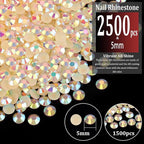 2500pcs 5mm Resin Rhinestones Bulk, Light Yellow AB Flatback Round Jelly - Image 2