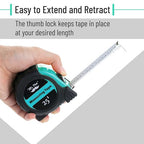 Mr. Pen- Retractable Tape Measure 25 ft, Turquoise Blue, Easy Read | Steel - Image 5