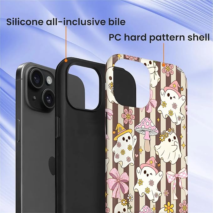 Case for iPhone 15, Scratch Resistant Hybrid Double Layer Hard Shell，Cute - Image 2