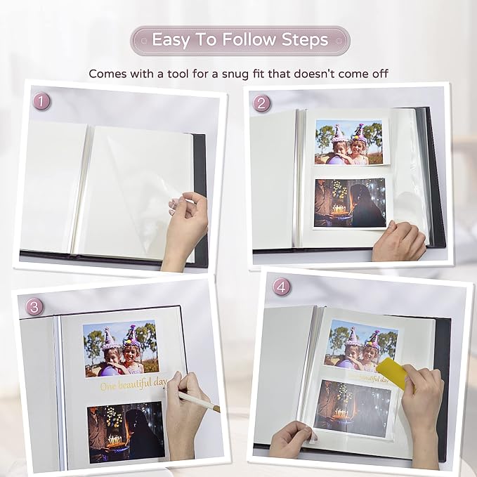 Popotop Large Photo Album Self Adhesive 4x6 5x7 8x10 Scrapbook Album DIY - Image 4