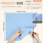 Light Blue Felt Fabric Sheets 18" x 18" 1.6mm Soft Craft Felt | Soft Precut - Image 2