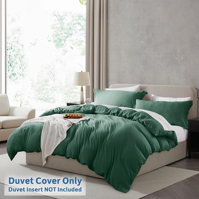 Nestl Dark Green Duvet Cover King Size - Image 2