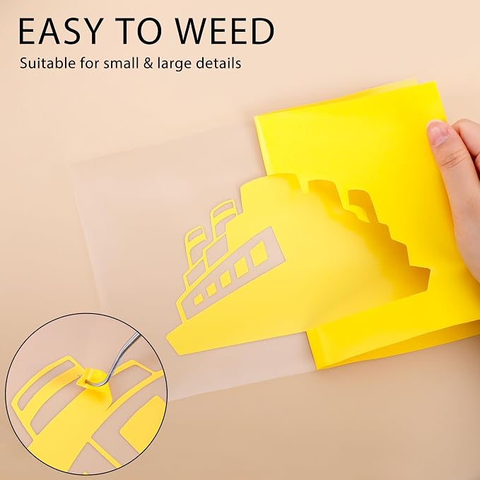RENLITONG Yellow Iron on Vinyl 12Inch by 20ft Roll Heat Transfer Vinyl - Image 4