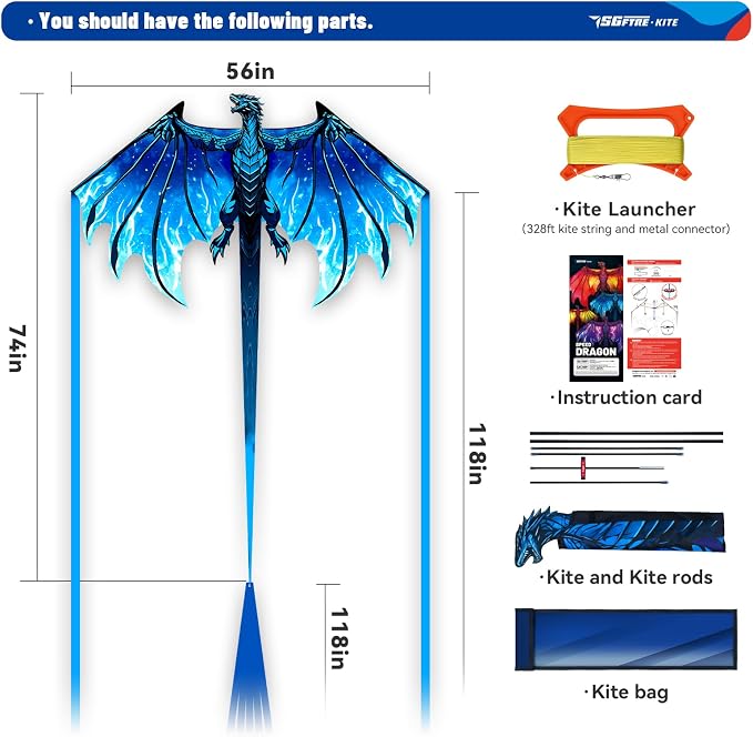 SGftre Complete Kite with Handle, Line & Accessories, Family Outdoor Activities - Image 5